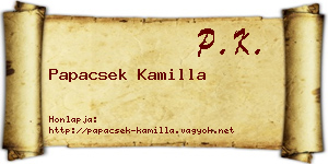 Papacsek Kamilla névjegykártya
